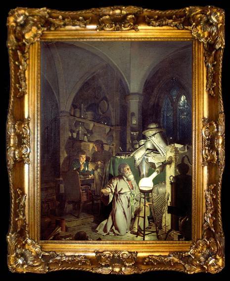 framed  Joseph wright of derby The Alchemist Discovering Phosphorus or The Alchemist in Search of the Philosophers Stone, ta009-2